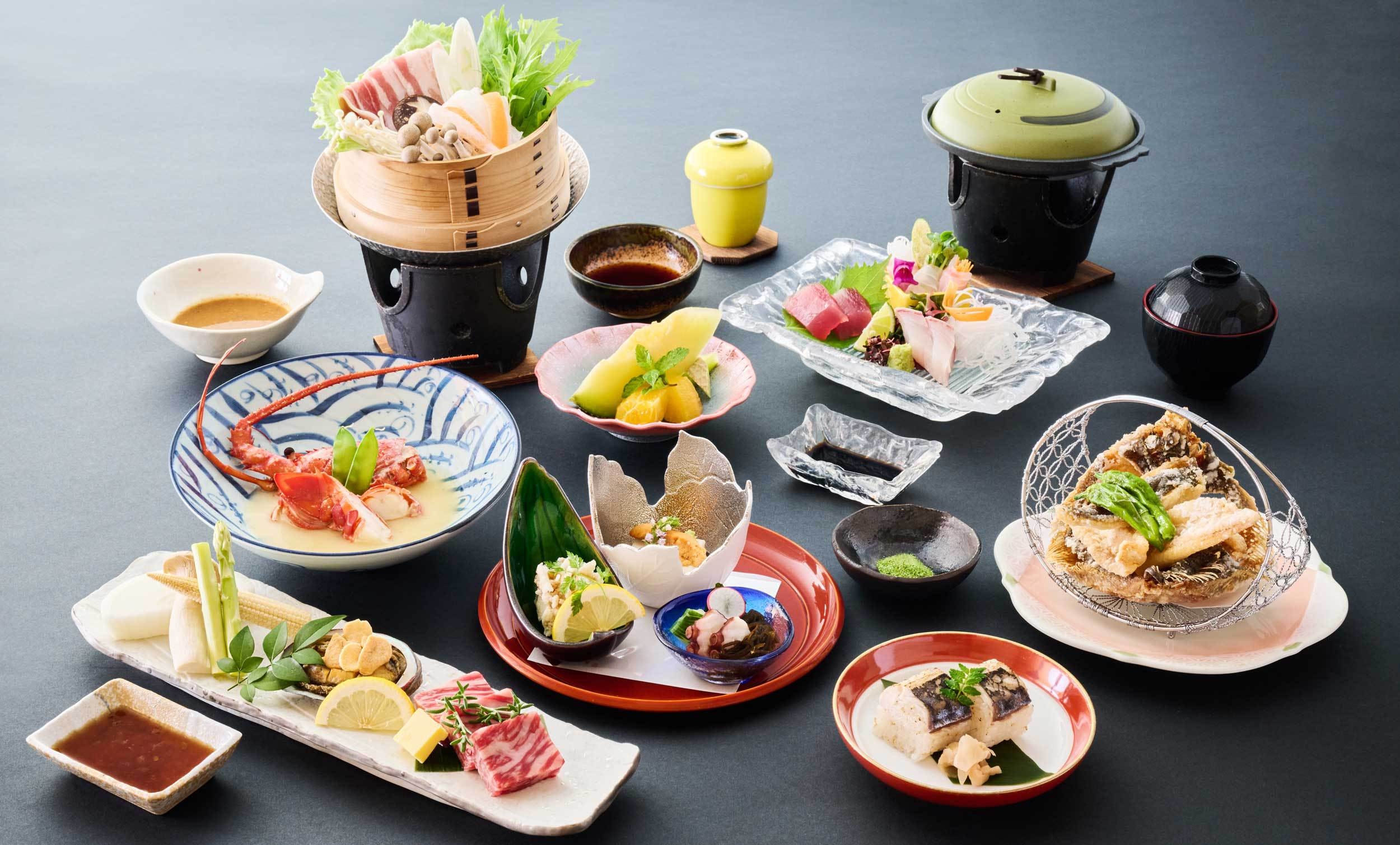 【楽天スーパーSALE】【讃岐の極み】伊勢海老×オリーブ牛×鮑 特撰会席