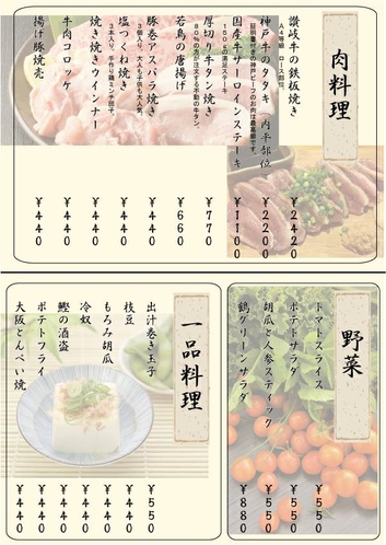 瀬戸内の魚達とお肉料理 クレイン～鶴～メニュー３