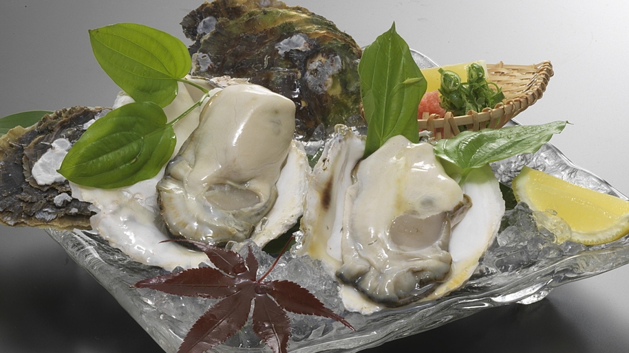 【天然岩ガキ×鮑×鳥取和牛】＜夏季限定山陰の幸＞ミルクたっぷり♪地獲れ「天然岩牡蠣」2個付き会席