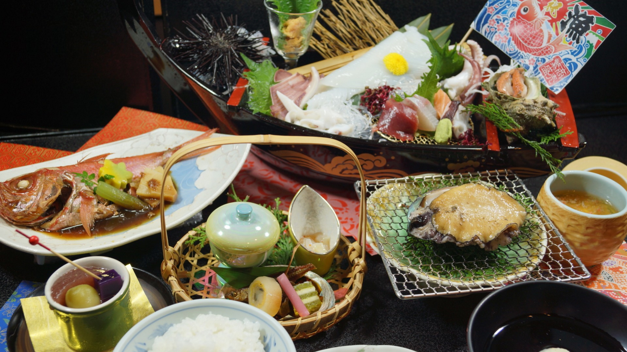 【菊萬の海鮮祭】国産鮑の踊り焼きと白いかの御造りがメインの期間限定会席