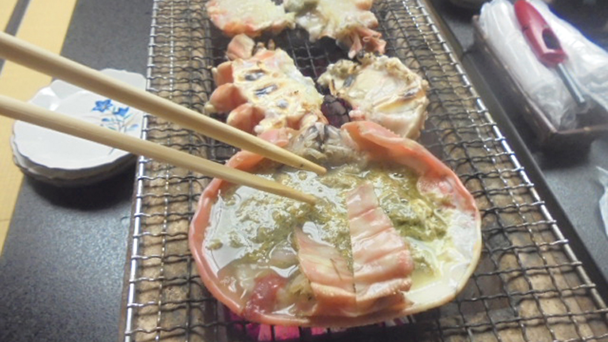 *備長炭で焼く焼きガニ