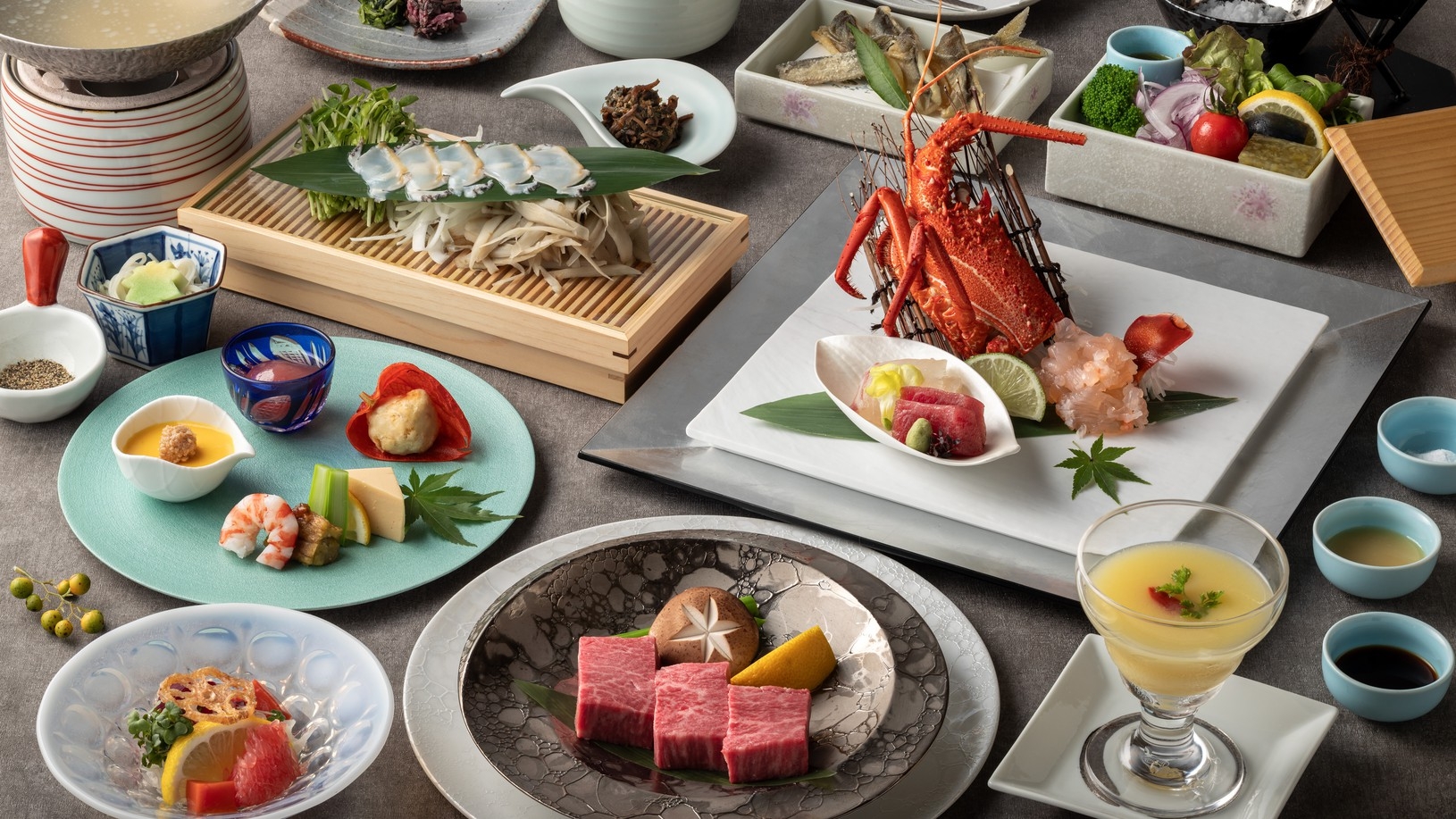 【至福の夕食】夏割4500円引ラウンジ特典付◆Wメイン◆贅沢伊勢海老＆上質佐賀牛ヒレ◆料理長特選会席