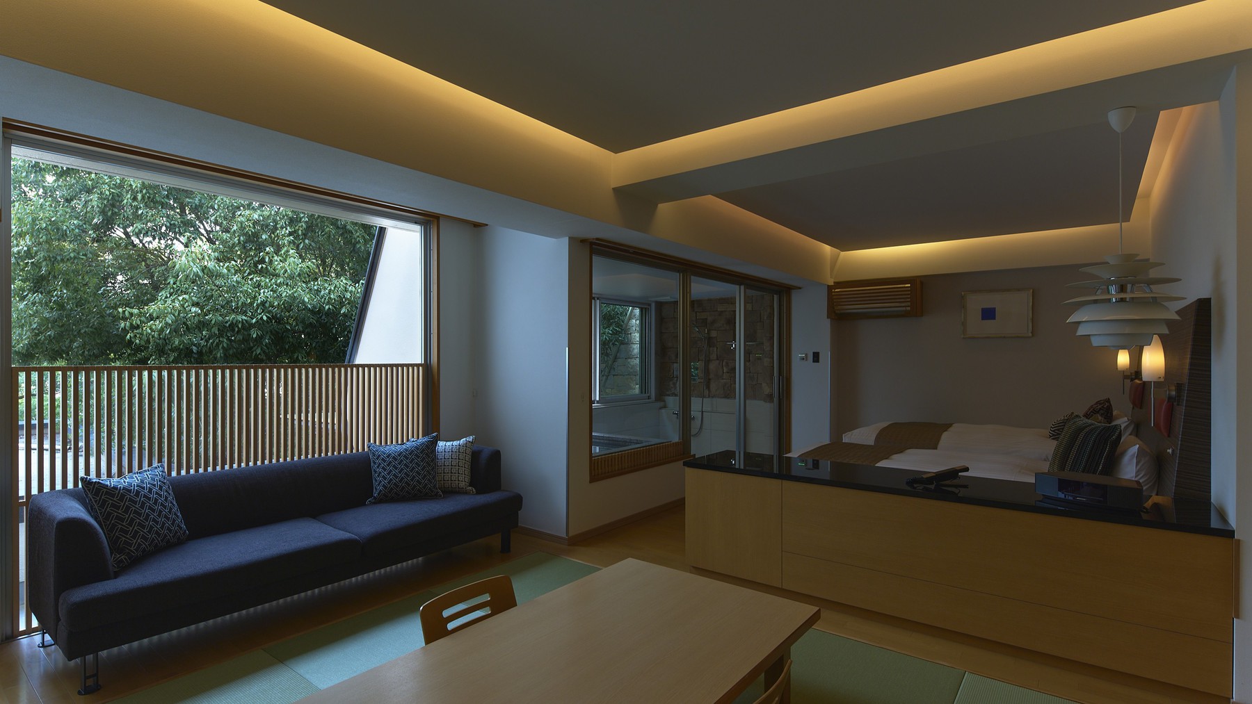 デラックス60㎡和洋室Ｄ（緑と石壁の露天風呂）