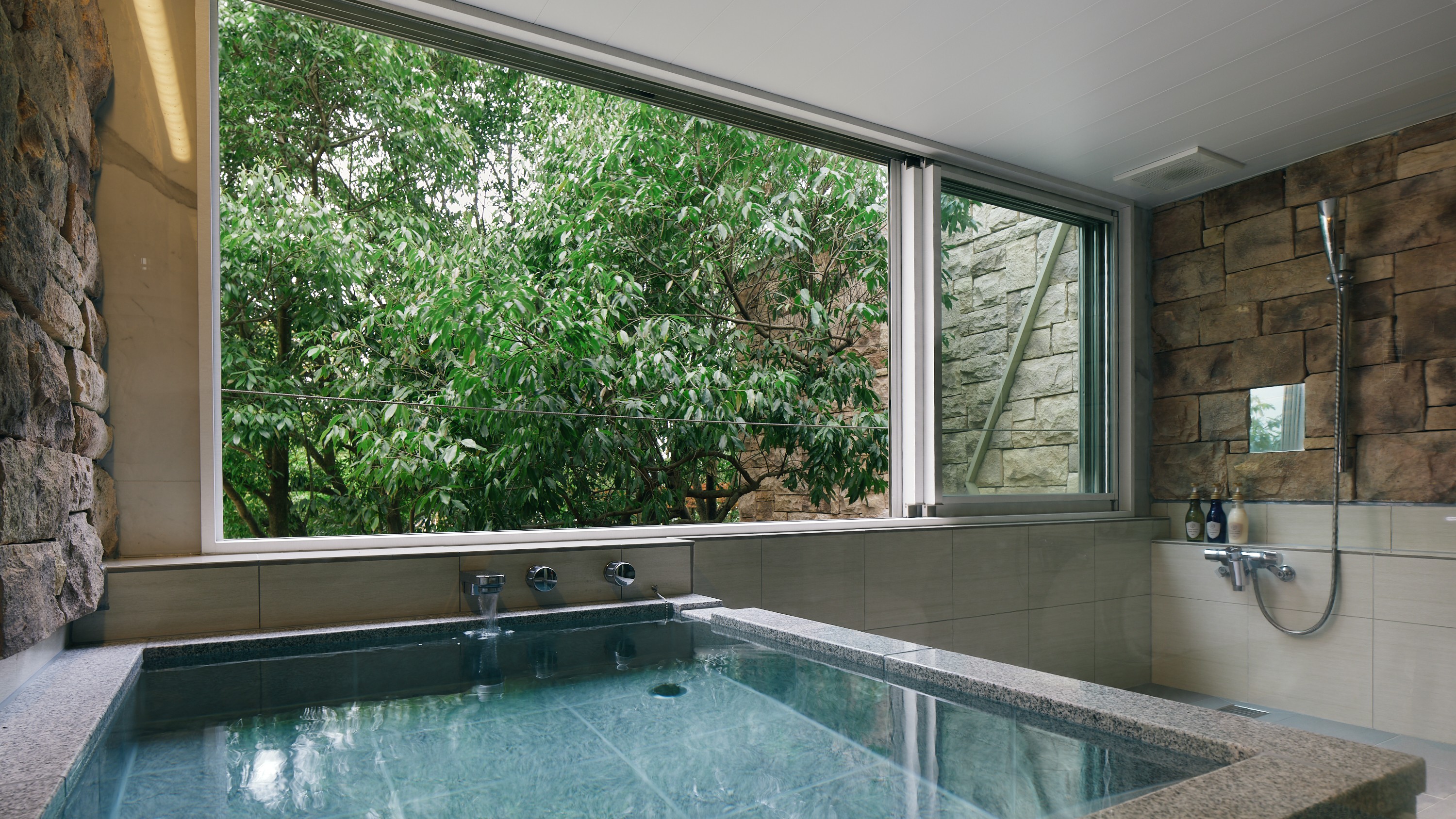 デラックス60㎡和洋室Ｄ（緑と石壁の露天風呂）