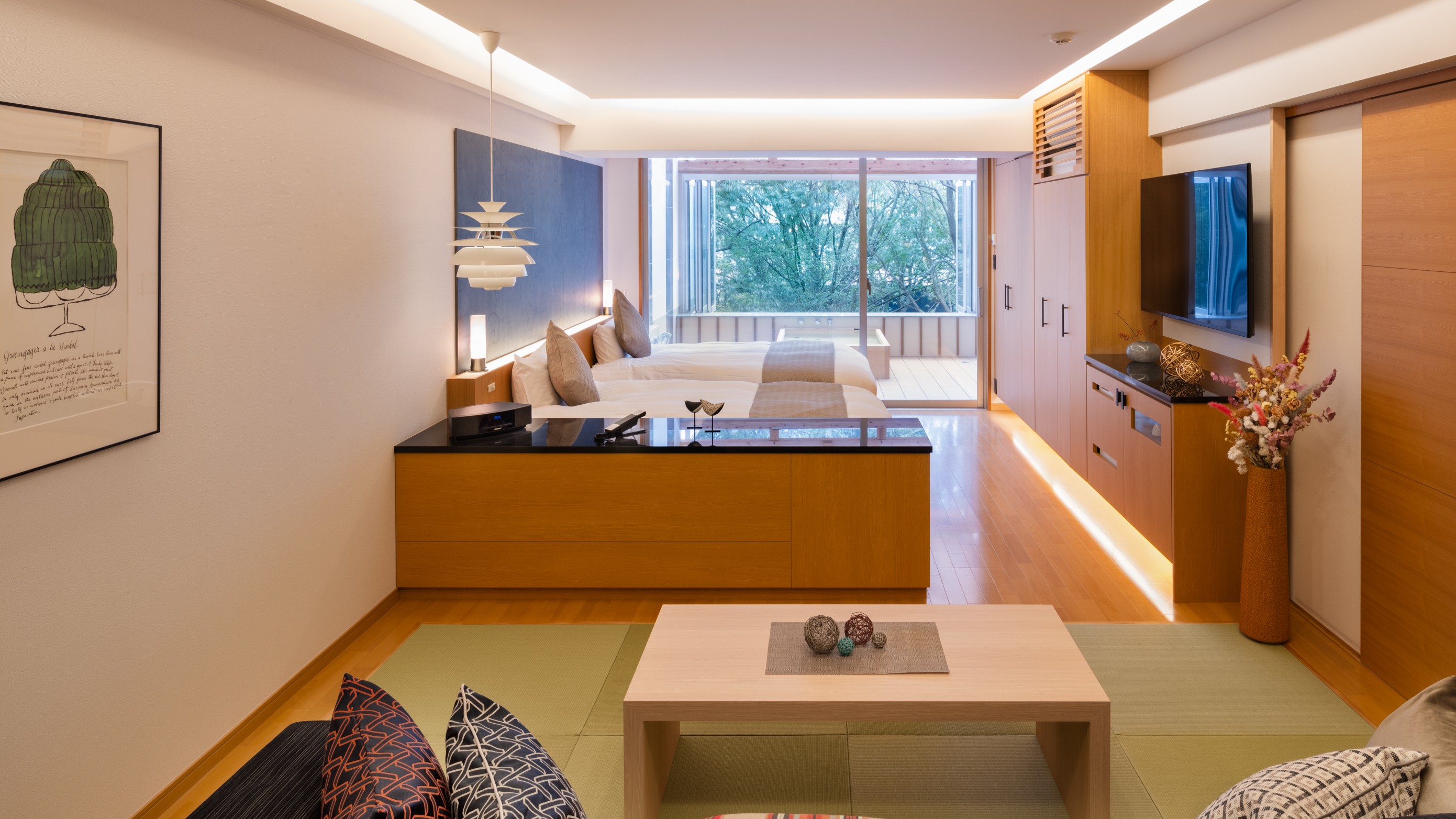 デラックス70㎡和洋室C（ワイドひのき露天風呂ルーム）