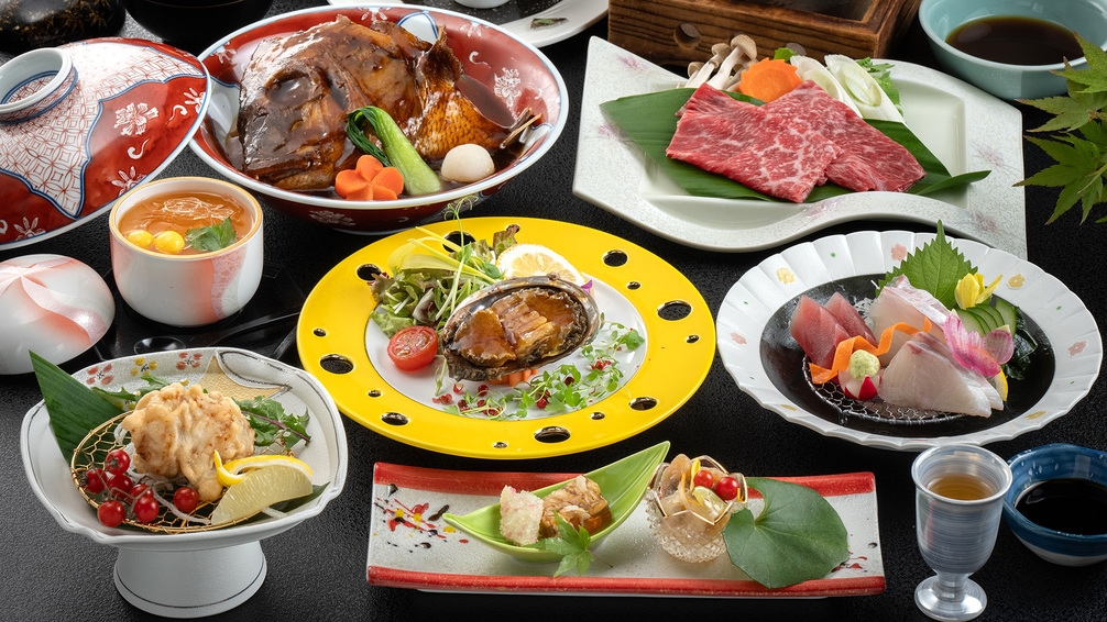 【春SALE】【やすらぎ会席-春夏-】彩り鮮やかな料理と14種の湯船で楽しいひとときを♪