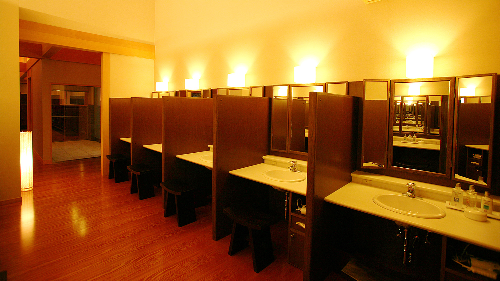 三面鏡付き洗面台で、身支度やスキンケアも快適に。