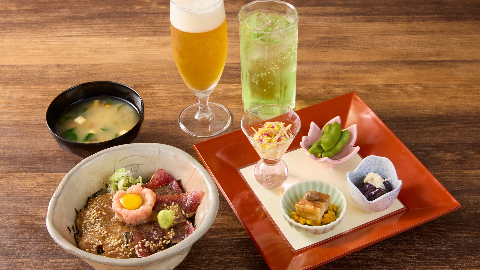 ◆晩酌とミニ丼セット