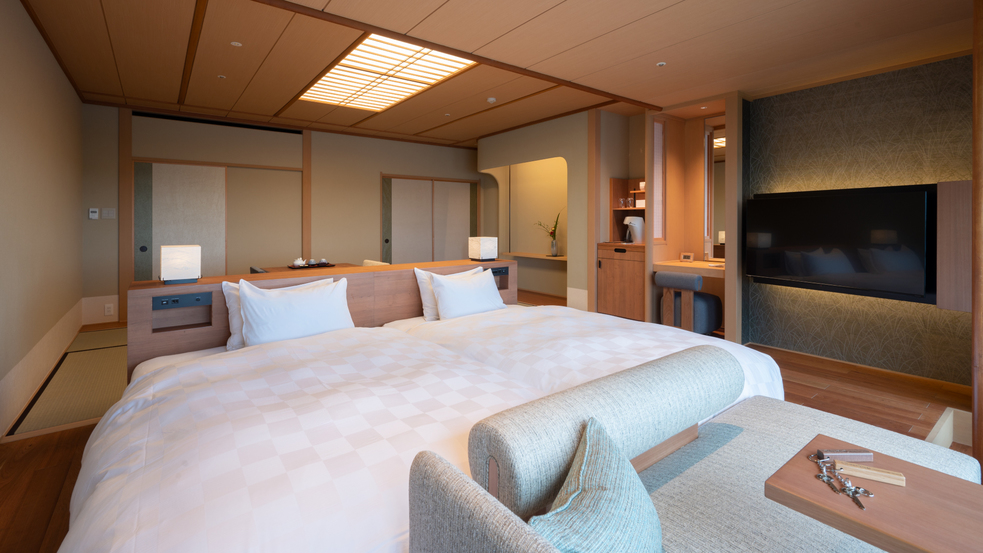 特別フロア『翠景』ベッド付き和室タイプ客室一例