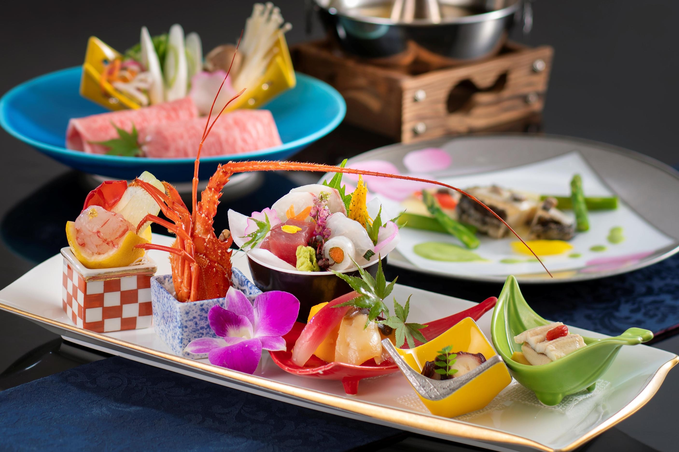 《4/1〜》【お部屋食】伊勢海老・松阪牛・鮑ほか【味重めぐり会席】《プレミアムフロア『翠景』》