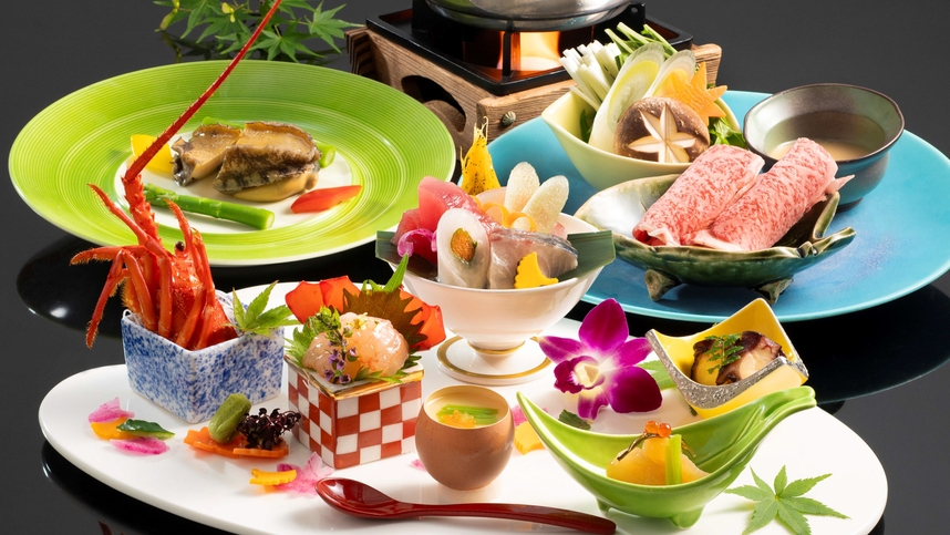 【LUXDAYSセール】  《お部屋食》伊勢海老・松阪牛・鮑【味重めぐり会席】《『翠景』純和室》