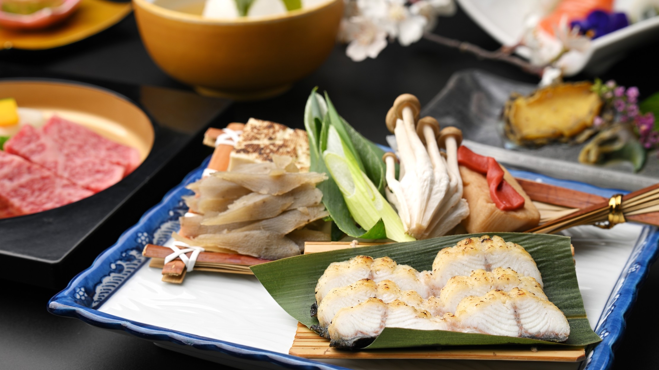 鰻のじゅんじゅん鍋＆近江牛陶板焼きがメインの春会席プラン