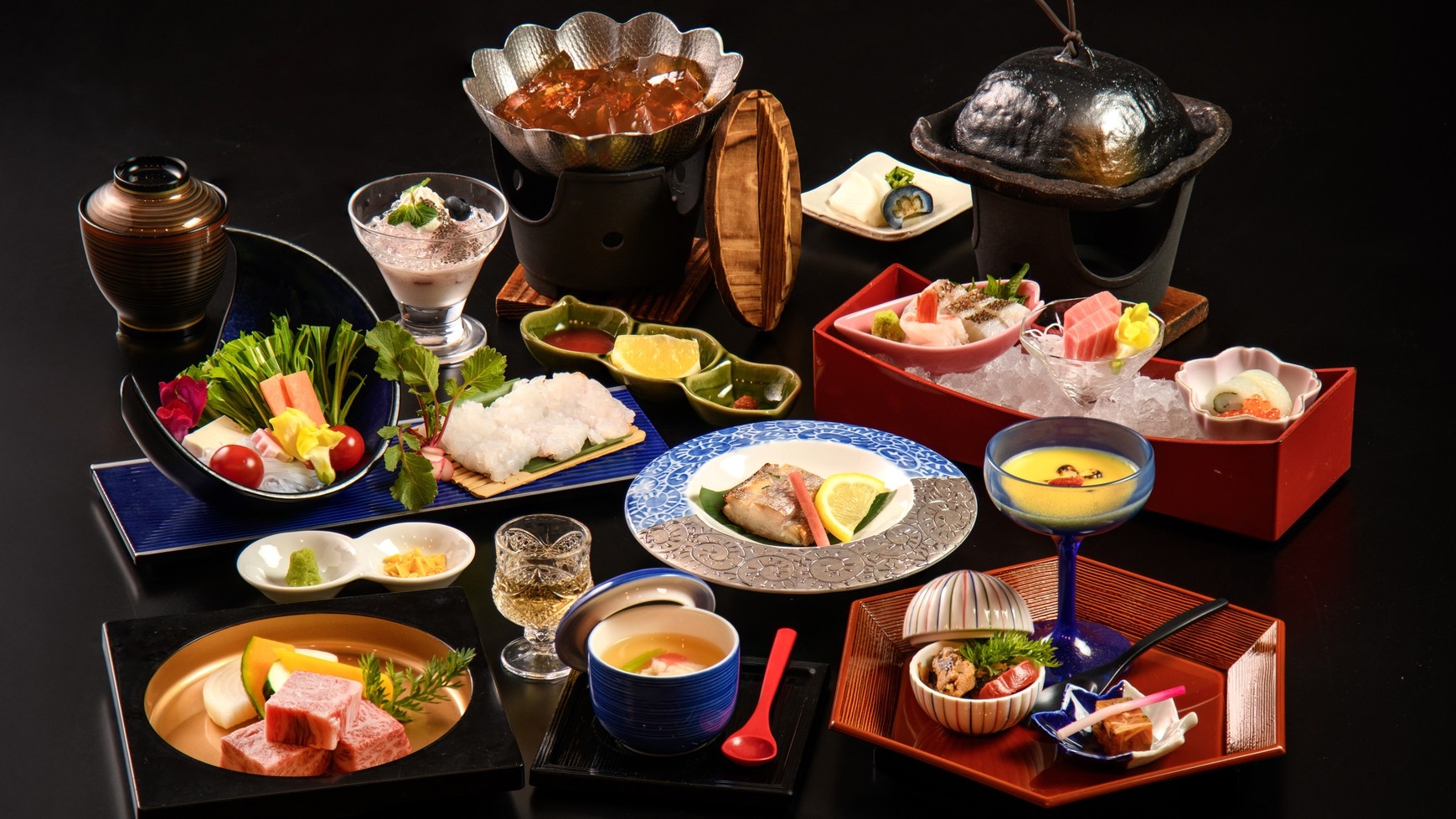 【半個室でお食事】近江牛ステーキ＆鱧の涼風しゃぶしゃぶ鍋を楽しむ夏のグルメ会席