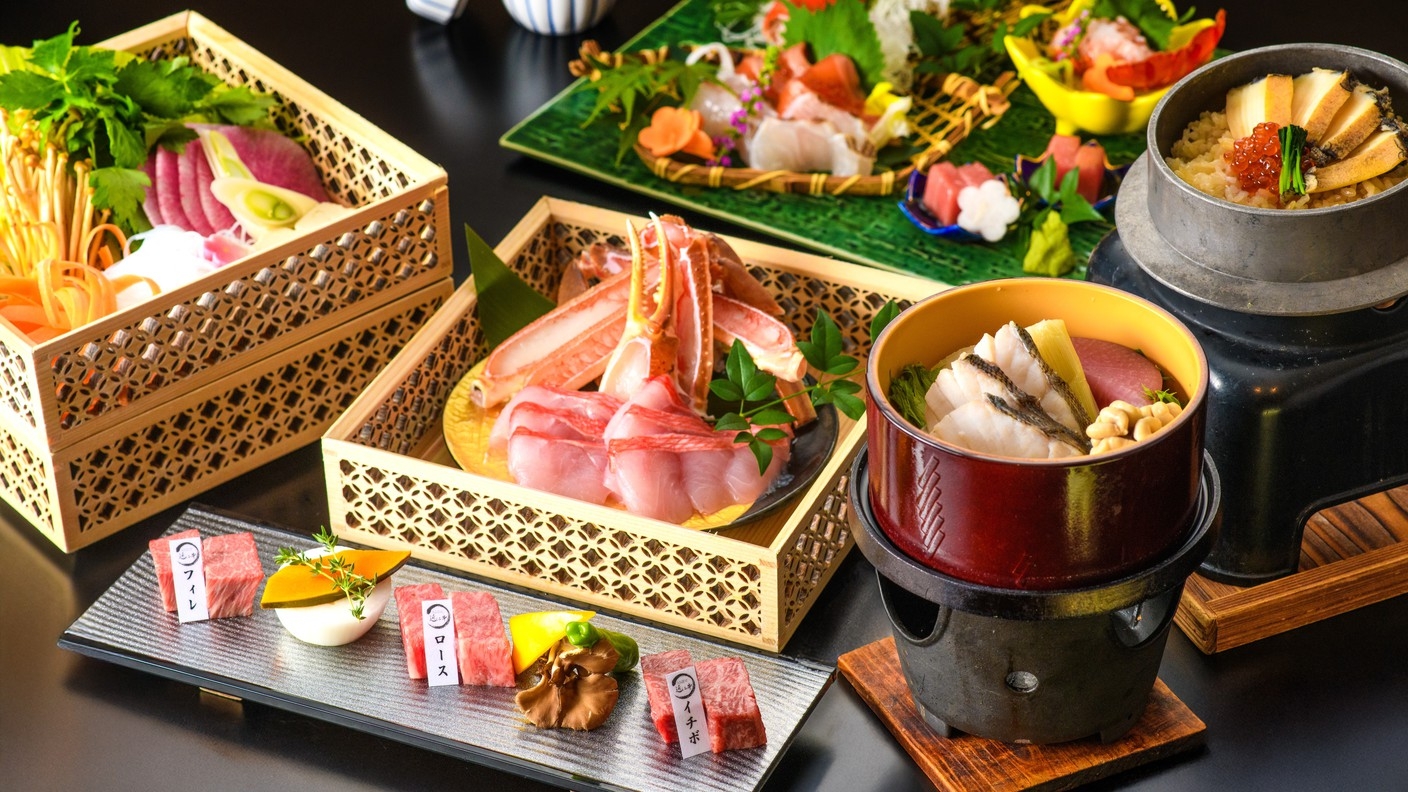 高層階★露天風呂付【里山スイート】とＡ５認証近江牛など選りすぐり食材を愉しむ　季節会席〜叡智〜