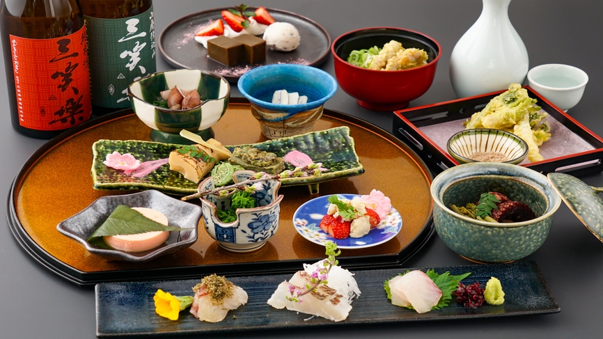 【GW専用／月の兎会席】富山湾桜鯛・鰆・富山豚・新筍・新じゃが・春告鰊・白魚・若さぎ／新緑の会席料理