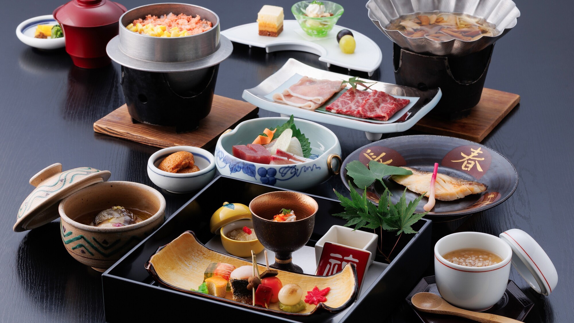 【最大3千円引き】高評価１位！九州産和牛と糸島豚★福岡鮮魚＆地野菜を使用した当館人気の四季替わり会席