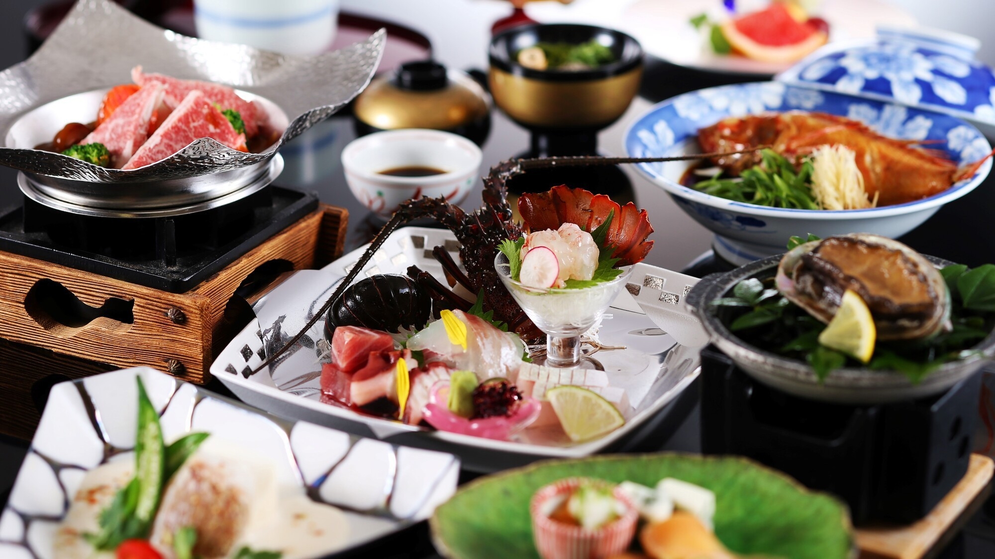 【早割21】≪夕食は個室≫伊勢海老と松阪牛、鮑を堪能 詩季会席 薫（26年春夏料理）