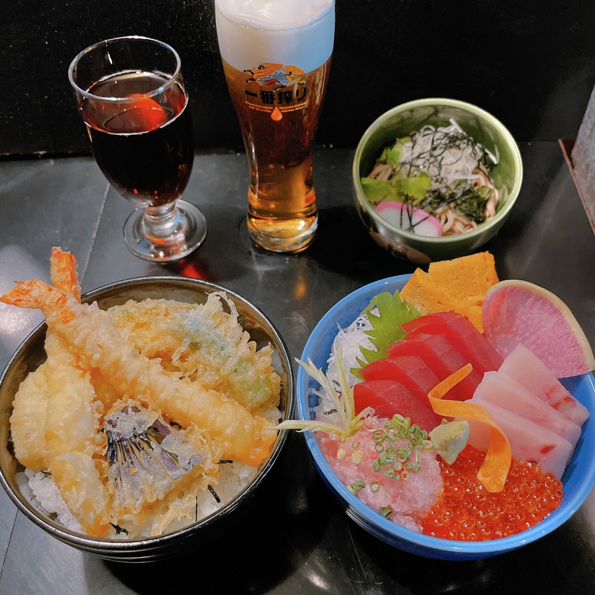 ”おすばで”選べる丼＆ミニ蕎麦＆グラスビールセット付きプラン〜天然温泉でリフレッシュ〜