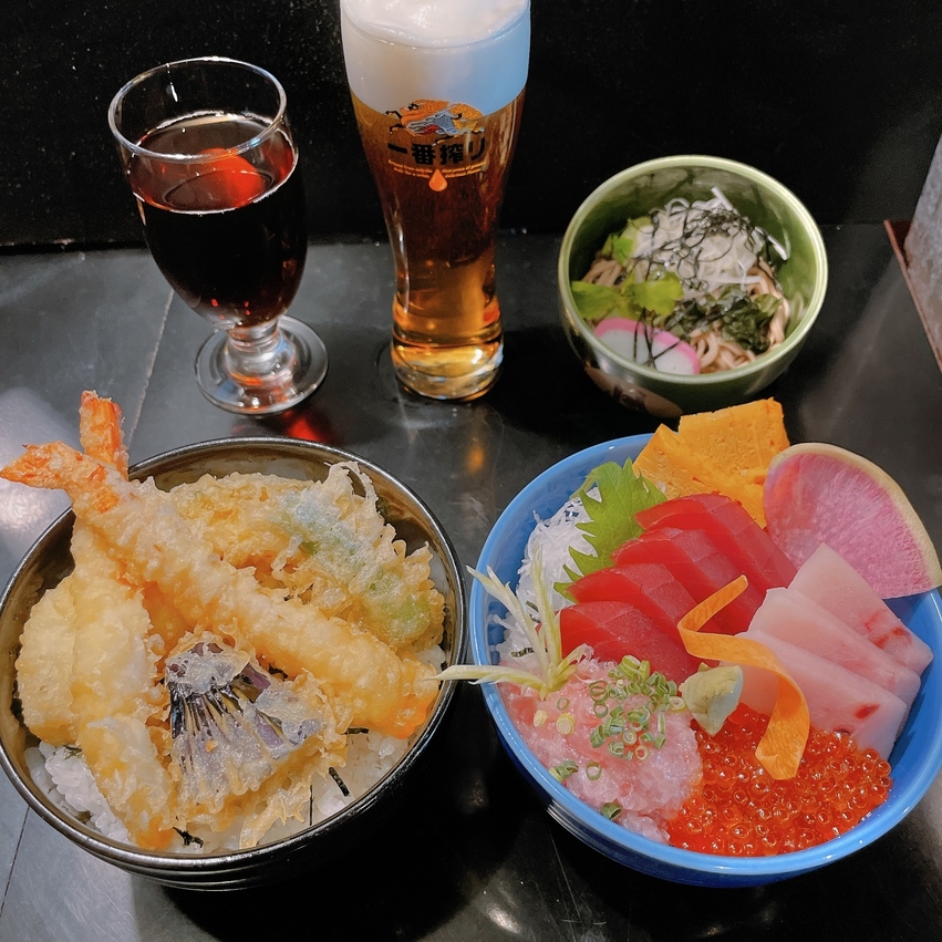 選べる丼＆ミニ蕎麦＆グラスビールセット付きプラン〜天然温泉でリフレッシュ〜