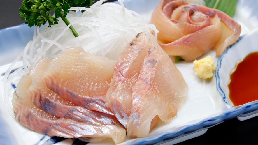 【お料理一例】山の王様岩魚のお刺身、新鮮だから出来る美味しい山の幸