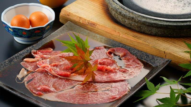 【一泊夕食】朝食はなしだからその分朝寝坊！夕食：焼きすき会席【伊勢海老×和牛×ふかひれ】贅沢コース