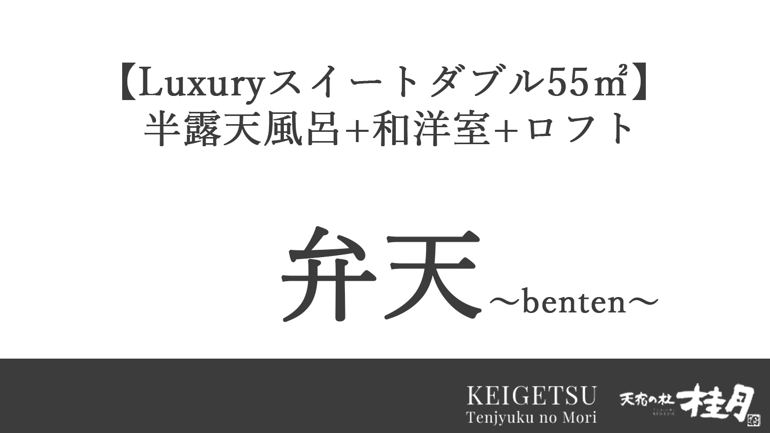 【Luxuryスイートダブル55㎡】半露天風呂+和洋室+ロフト ～弁天