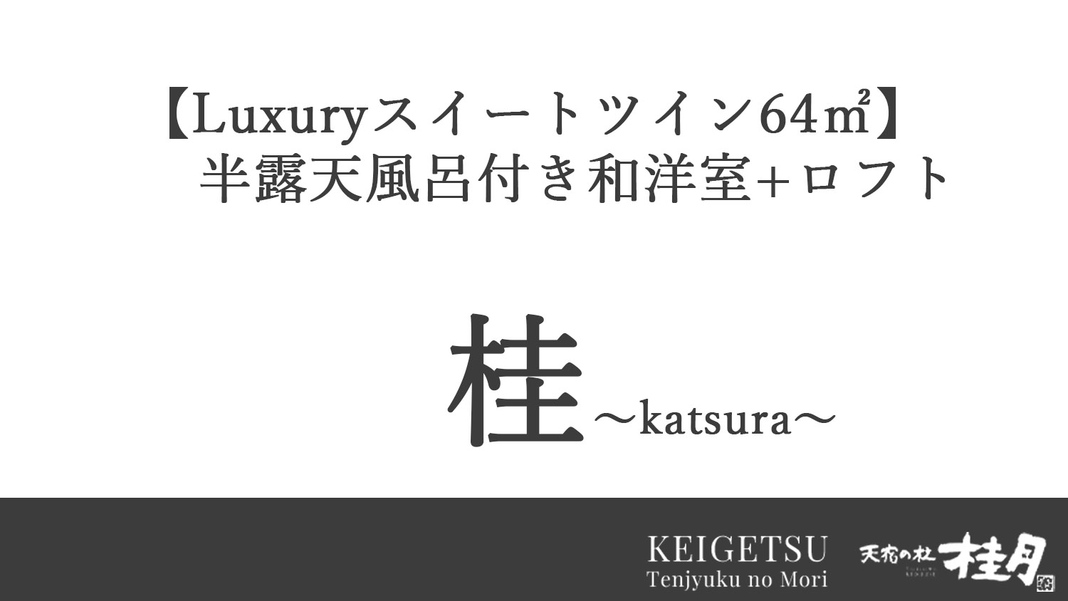 【Luxuryスイートツイン64㎡】半露天風呂付き和洋室+ロフト ～桂