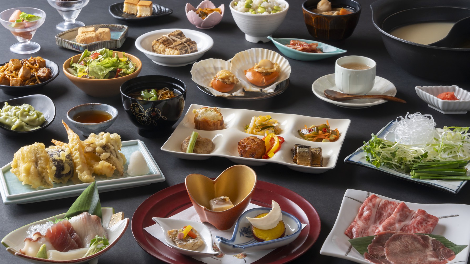 【夕食(例)】ご夕食はセミバイキングにてお召し上がりいただきます。