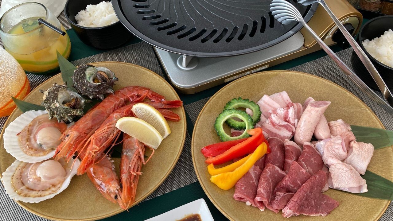 海鮮付きBBQ