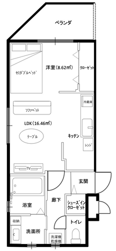 スーペリアルーム間取り図