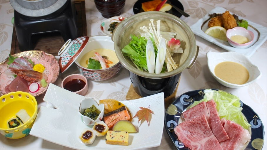 【特典付】福島牛のすき焼きと季節の釜飯♪気持ちがぽっと温まる「冬暖欒(だんらん)」プラン／2食付