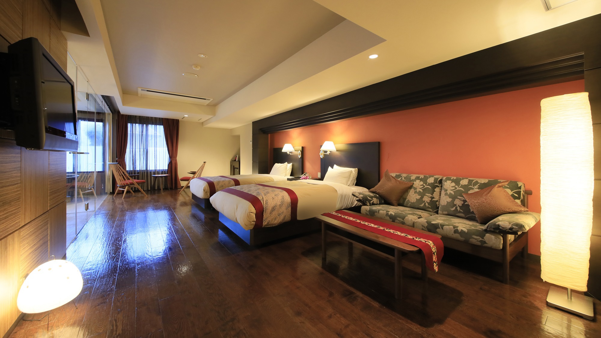 【陶器風呂付き洋室ツイン】最大2名様までご宿泊可能