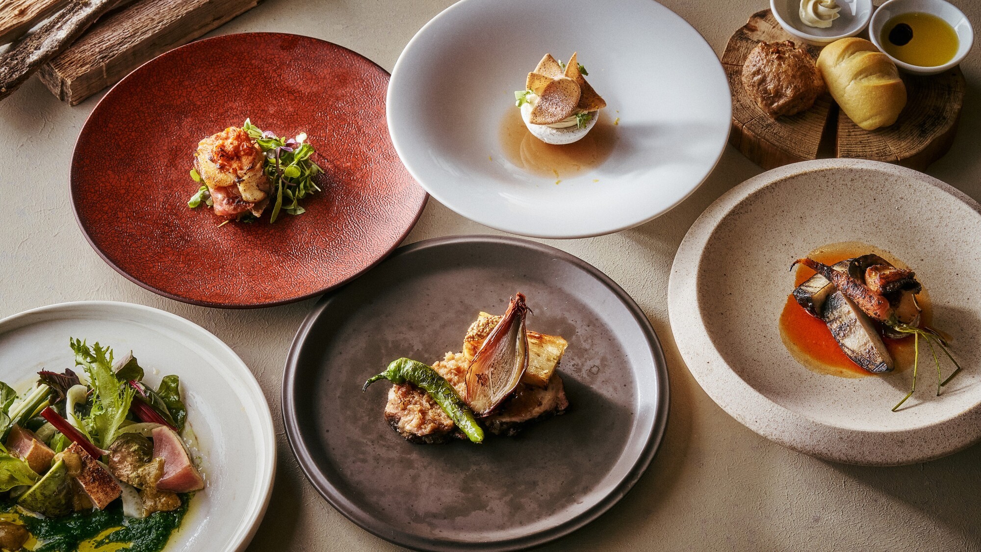 【夕食】薪焼きコース冬メニューイメージ_WOODSIDE dining