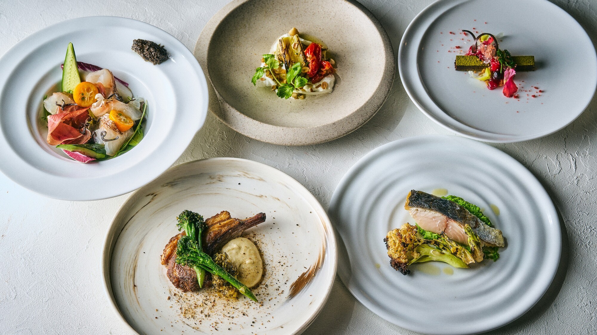 【夕食】薪焼きコース春メニューイメージ_WOODSIDE dining