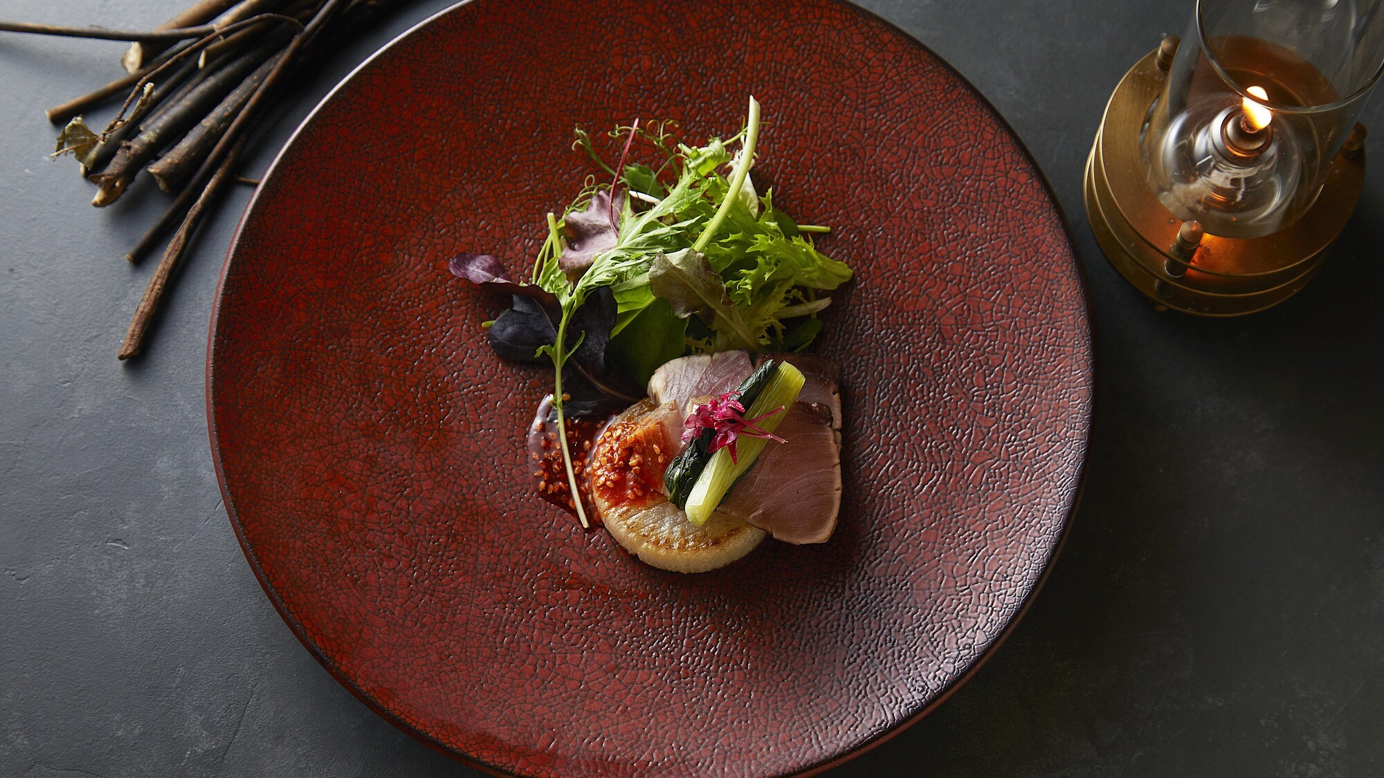 【夕食】薪焼きコース冬メニューイメージ_WOODSIDE dining