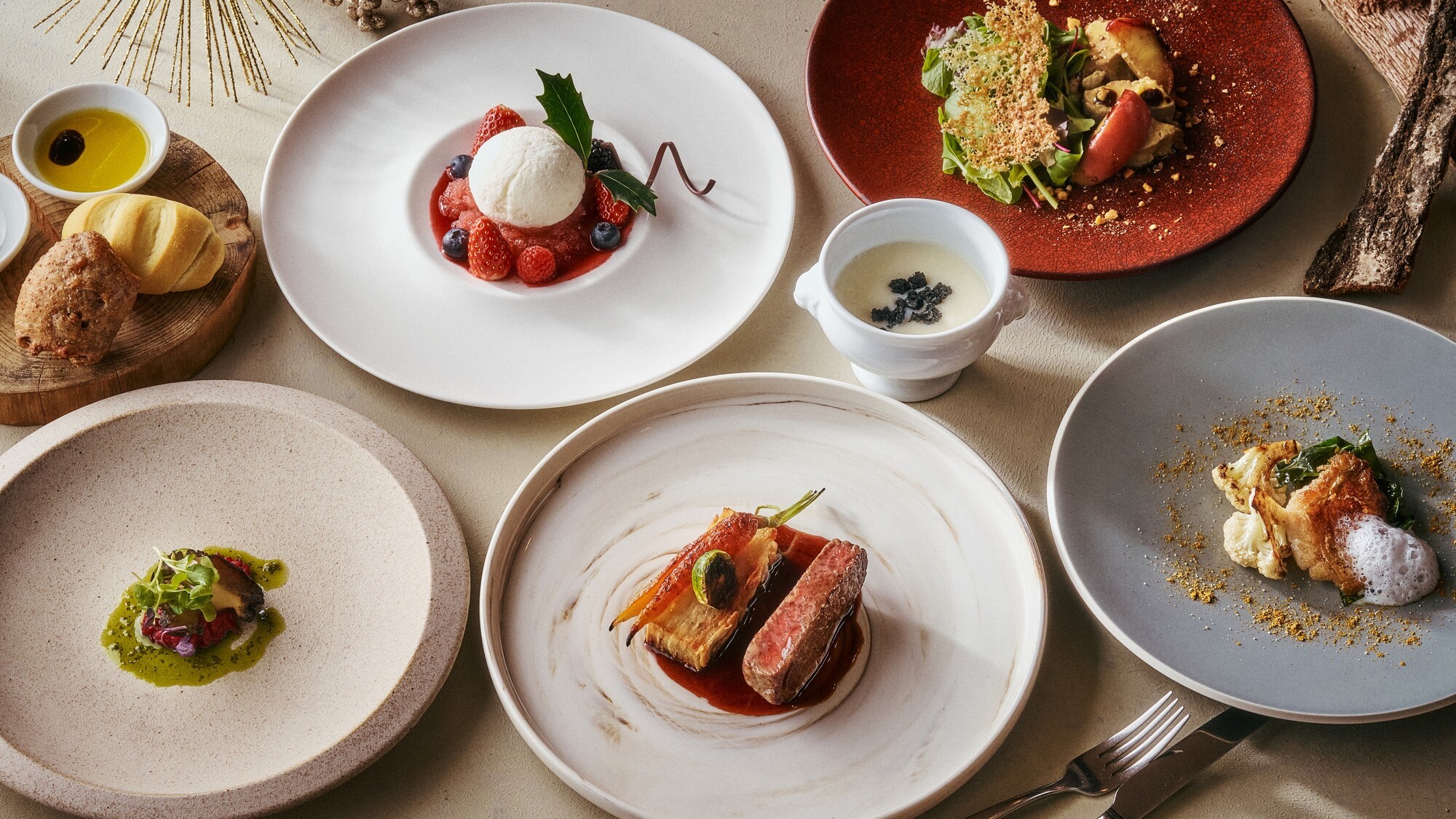 【夕食】薪焼きコースクリスマスメニューイメージ_WOODSIDE dining