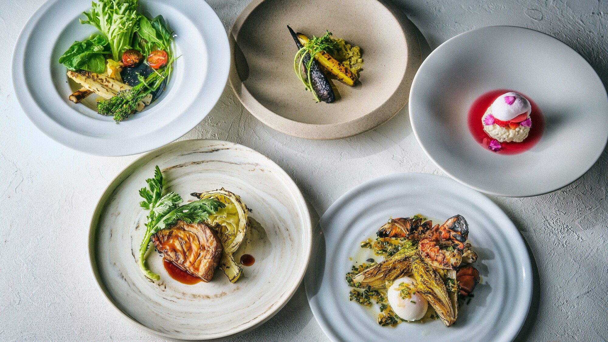 【夕食】薪焼きコース春メニューイメージ_WOODSIDE dining