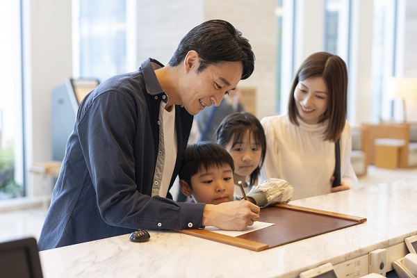 家族でチェックイン
