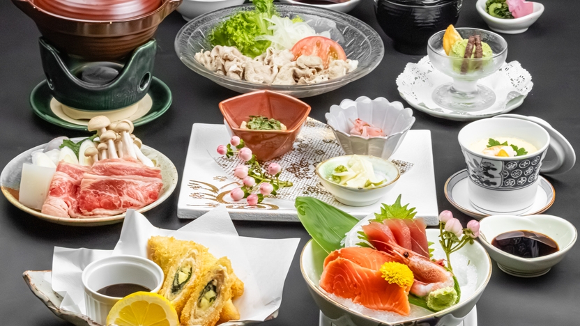【あこや会館満喫プラン】夕食を贅沢に♪料理グレードアップで山形観光を堪能！WiFi完備・駐車場無料♪