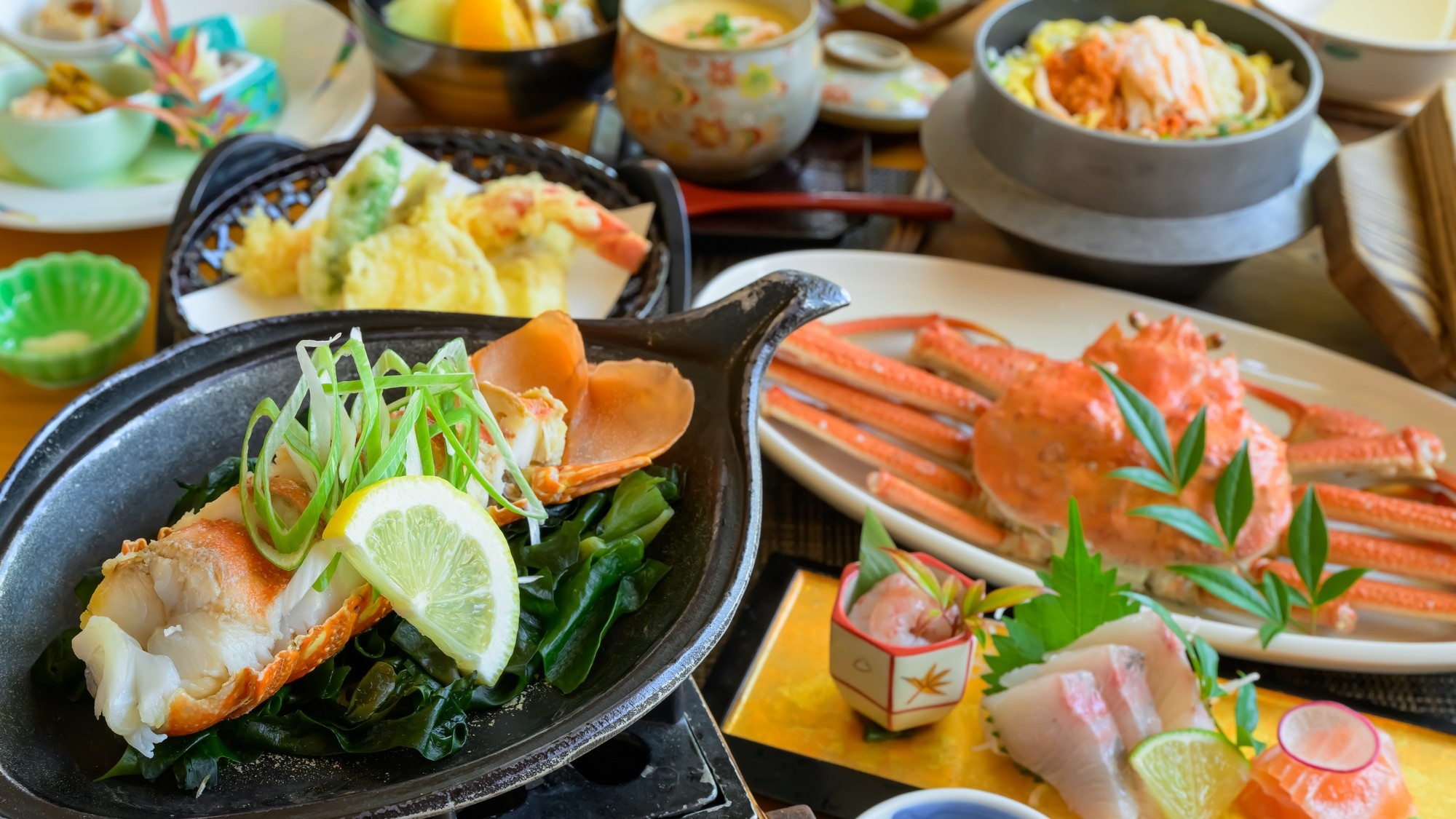 【5％OFF】【楽天スーパーSALE】特選冬麗会席〇ずわい蟹まるごと一杯＆せいこ釜飯ほか旬の幸に舌鼓