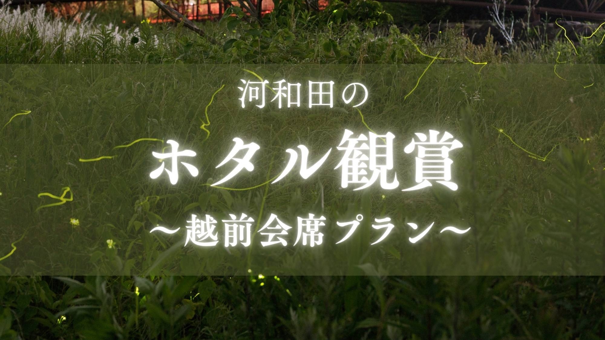 【ほたるスポット鑑賞ツアー〇越前会席】幻想的なほたるの光は癒し効果抜群！リーズナブルな越前会席堪能！