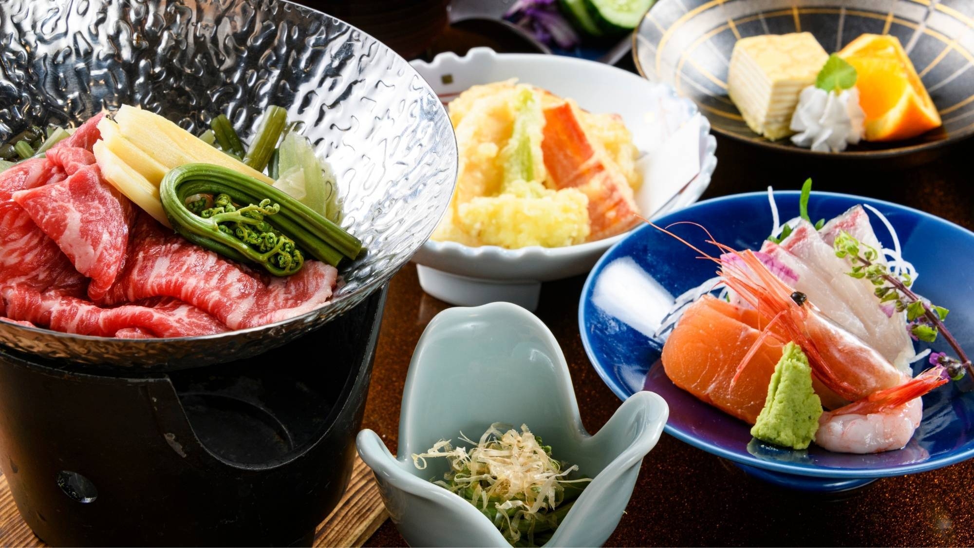 【春の越前会席】量控えめ、リーズナブルに春の味覚を凝縮！山菜あさり釜飯にオーガニック野菜も