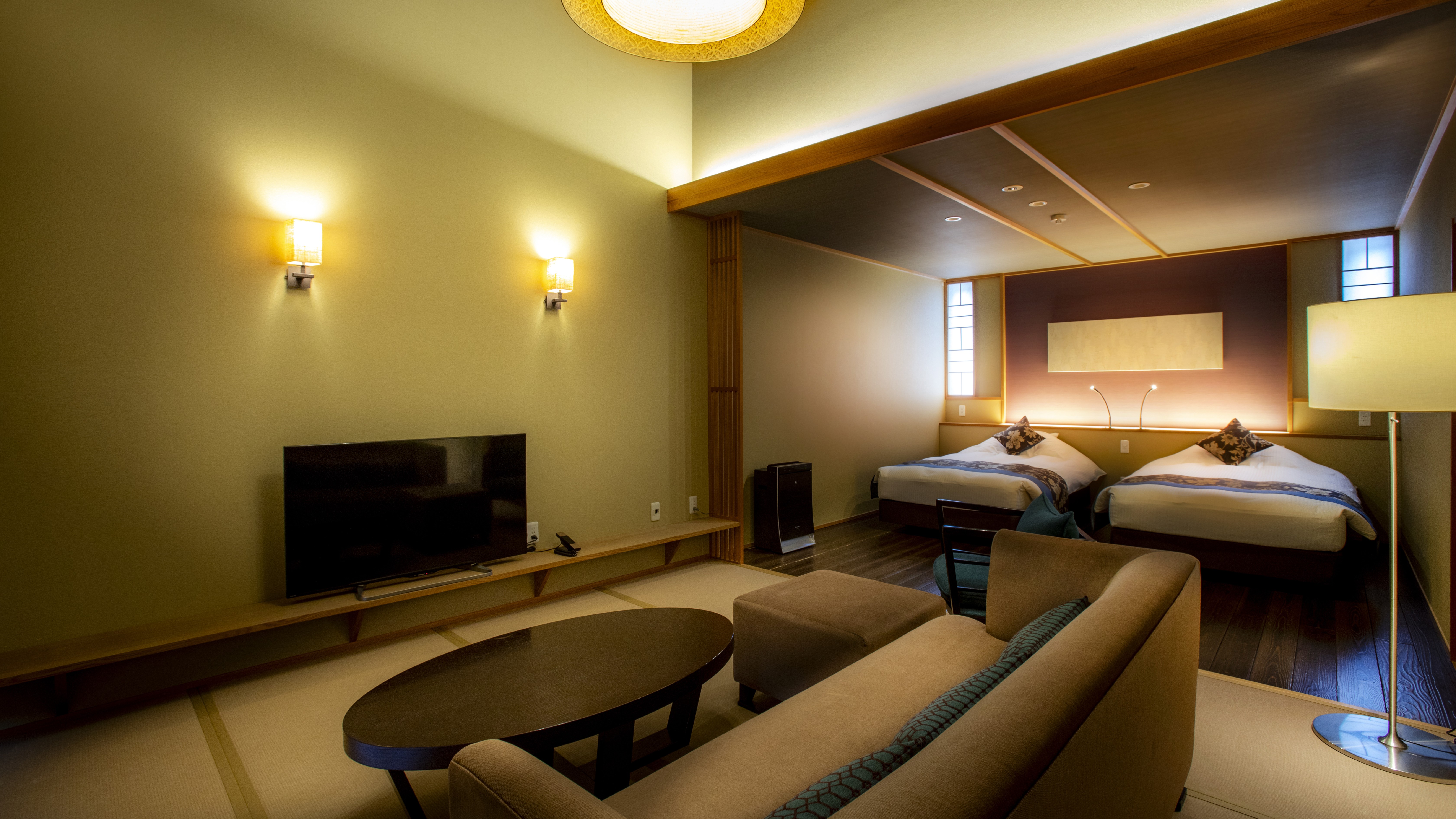 【201・天】刻一刻と変わる日本海の情景を愉しむ、オーシャンビュー和モダン客室・ツインベッド