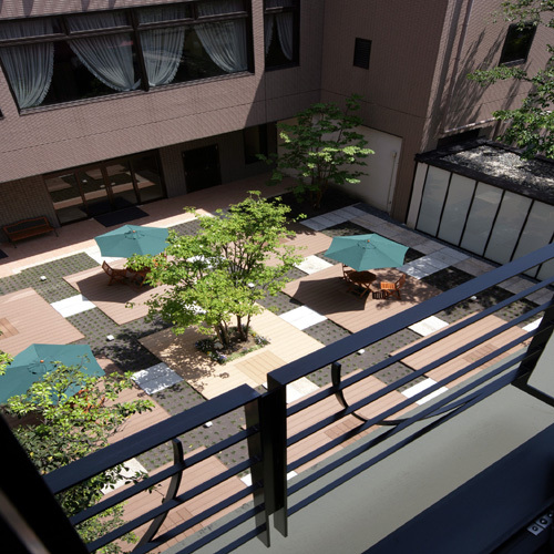 Courtyard from inside the room