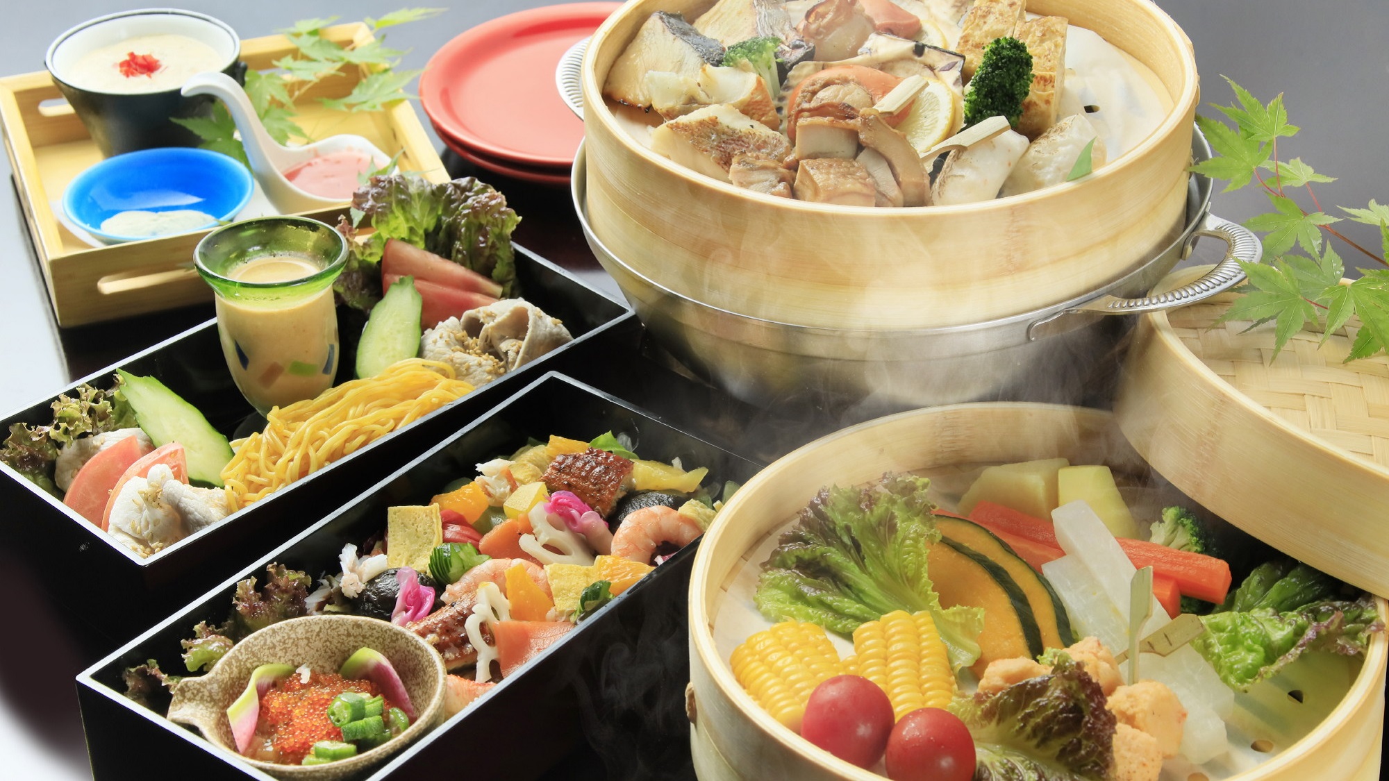 ＜7～9月限定＞【ご夕食／せいろ蒸し】海山の幸を蒸し料理でヘルシーに
