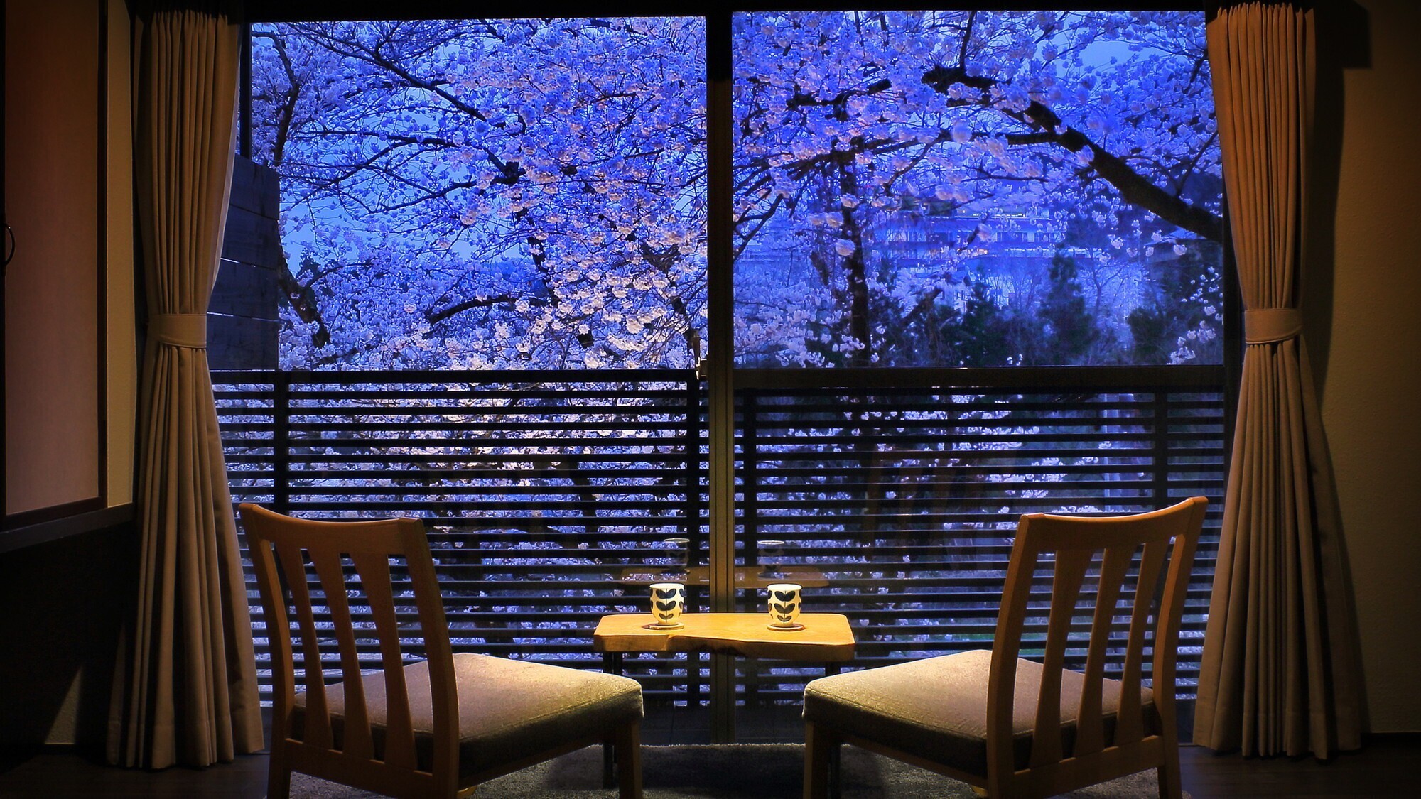 【景観】窓より樹齢約50年の桜の木がご覧いただけます。四季折々の木々の表情をお楽しみいただけます