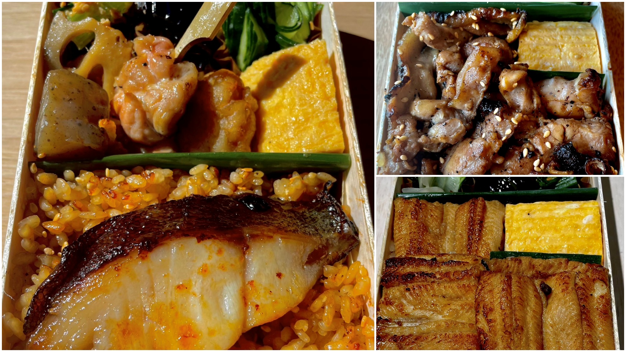 銀だら弁当、信州福味鳥弁当、活〆穴子弁当