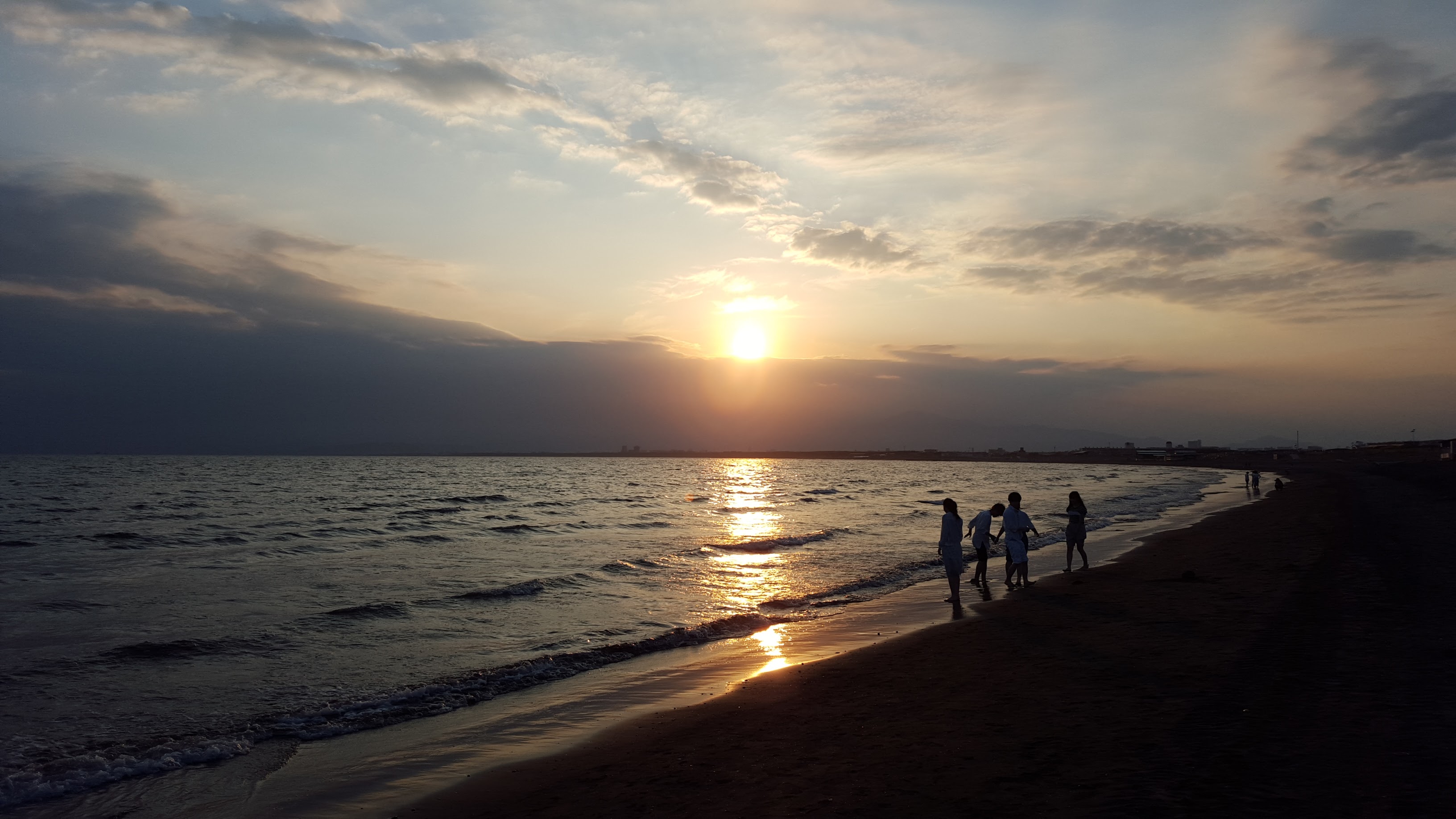 夕方の海岸