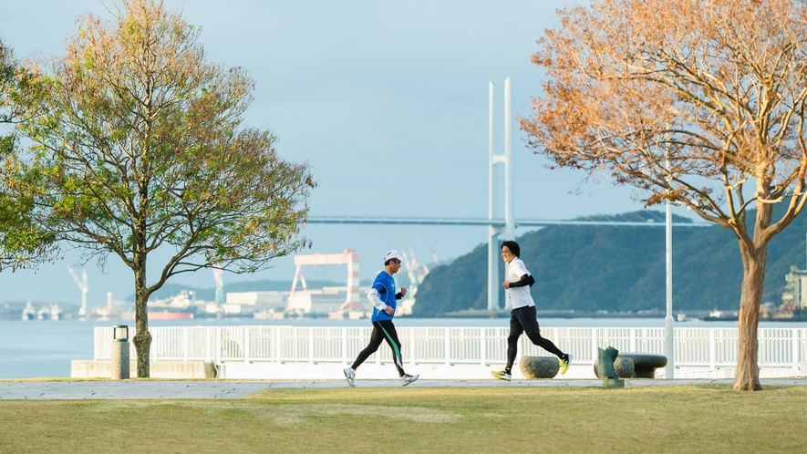  朝のジョギングに最適な『長崎水辺の森公園』