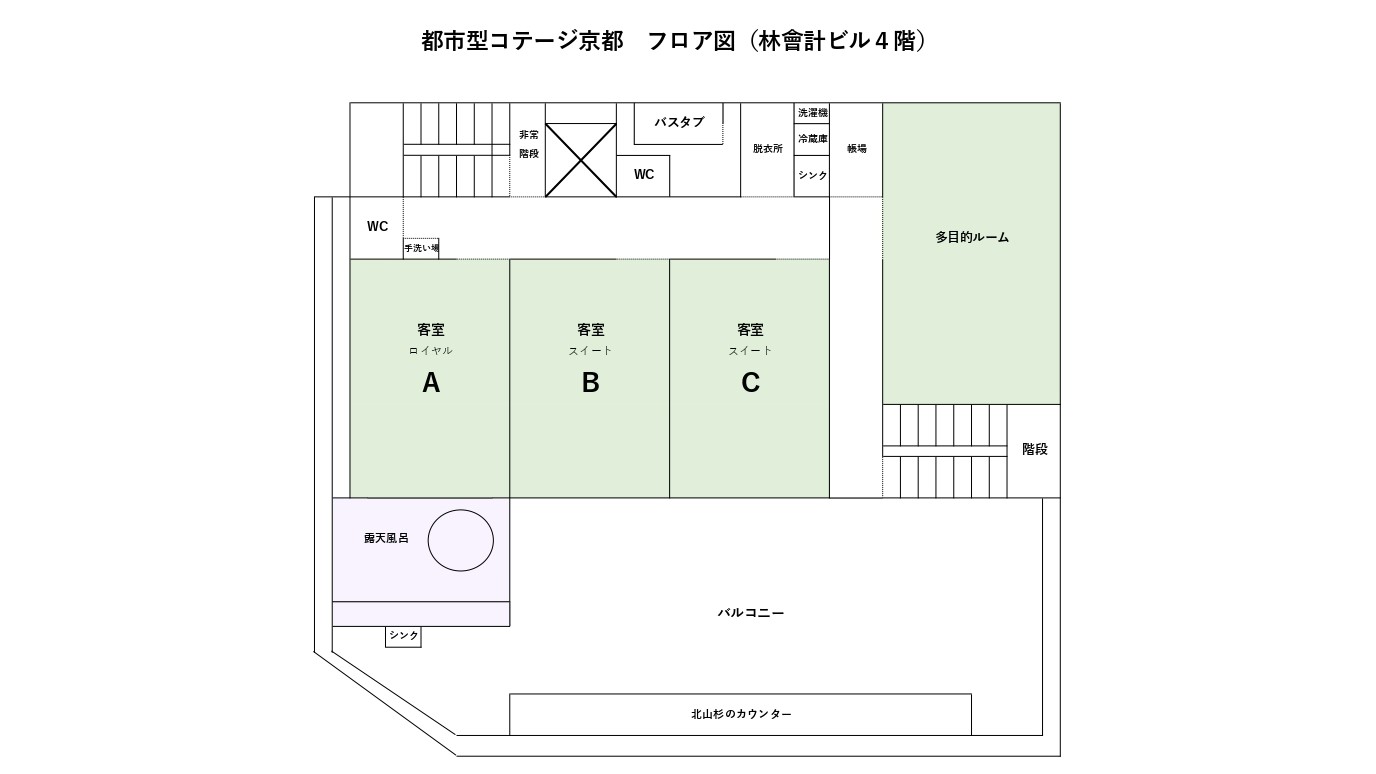 貸し切りフロア全体のフロア図
